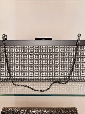 ✨ Vintage Le Château Sequin Clutch – Short Chain, 11×27 cm, Rare
